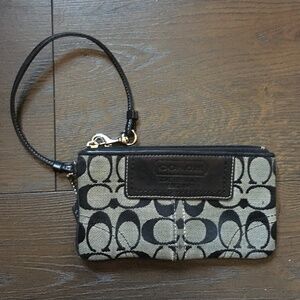 Coach Black & Grey Wallet Wristlet